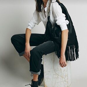 NWOT Urban Originals Black Fringe Shoulder and Crossbody Bag never used